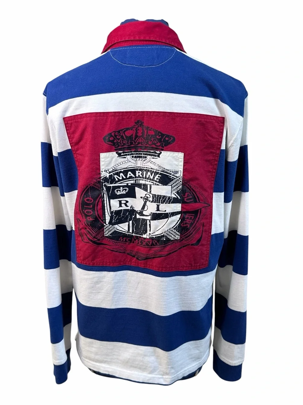 Vintage Women’s Polo Ralph Lauren Nautical Rugby Shirt Size Large Slim Fit - Picture 5 of 16